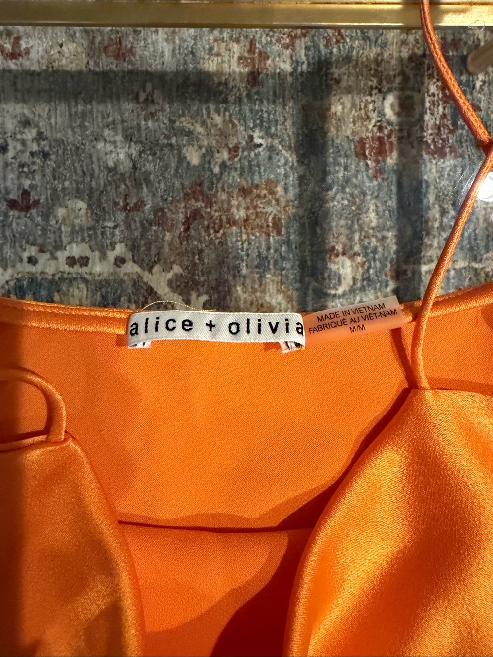 Alice+Olivia Women's Orange Satin Cami Top - Picture 3 of 3